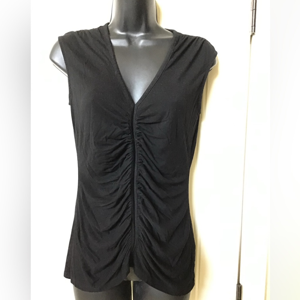 WHBM Black Ruched Women's Top Sz XS